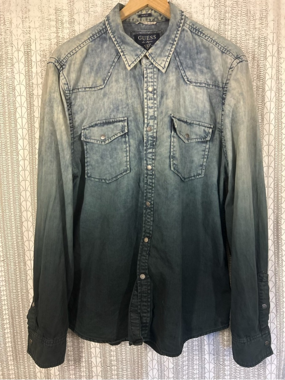 Guess Navy Ombre Denim Shirt